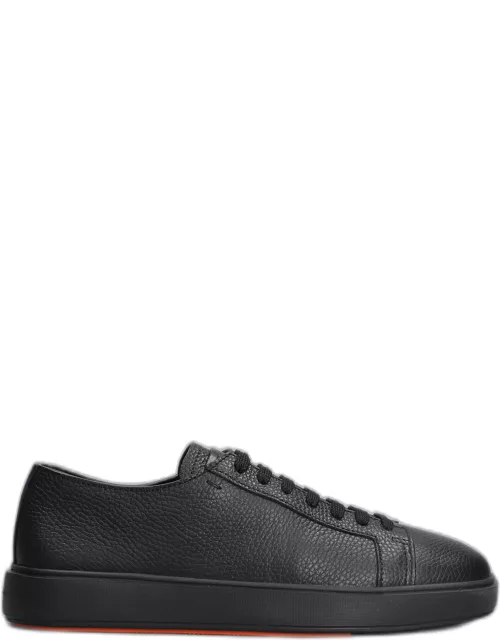 Santoni Dames Sneakers In Black Leather