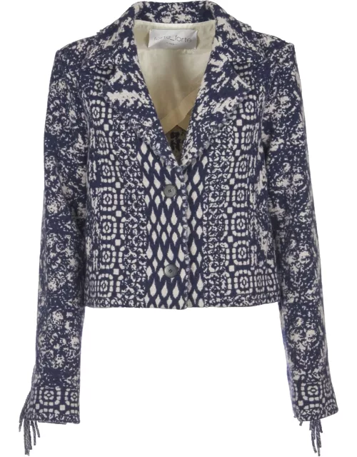 Forte_Forte Pattern Embroidered Cropped Jacket
