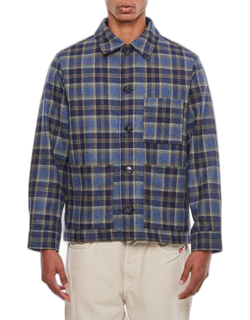 A.P.C. New Emile Shirt In Blue Wool Blend