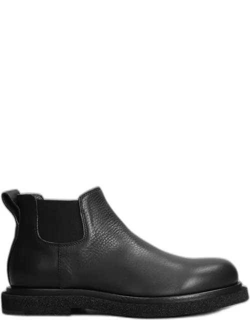 Officine Creative Tonal Ankle Boots In Black Leather