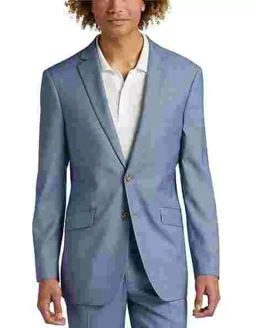 Wilke Rodriguez Big & Tall Men's Slim Fit Suit Separates Coat Blue Sharkskin