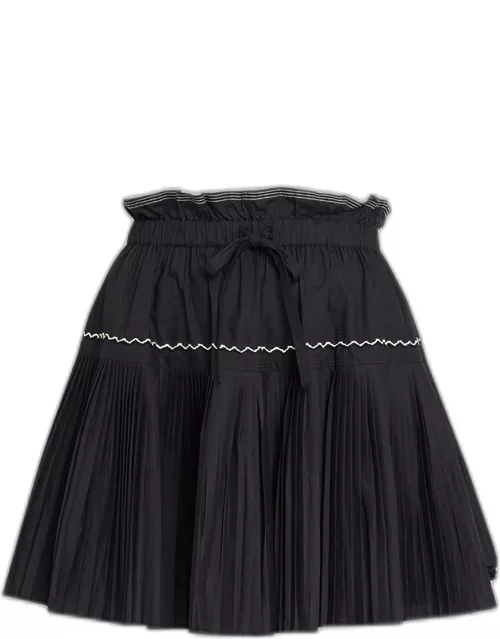 Erika Pleated Poplin Mini Skirt
