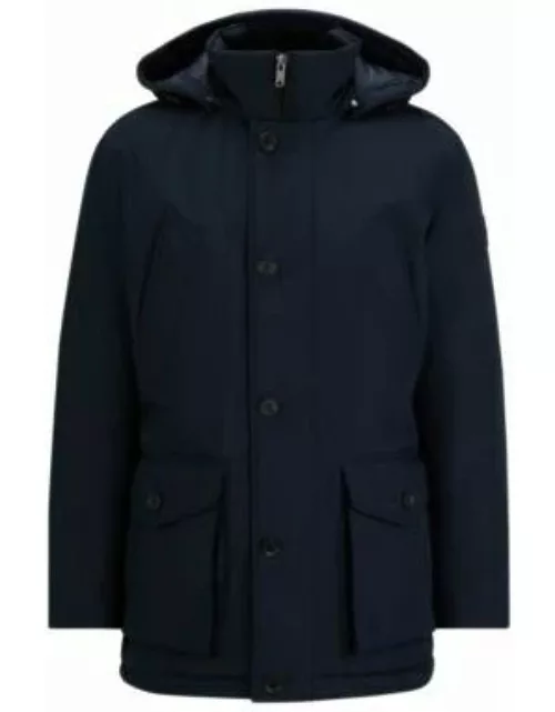 Relaxed-fit parka in water-repellent ottoman fabric- Dark Blue Men's Casual Jacket