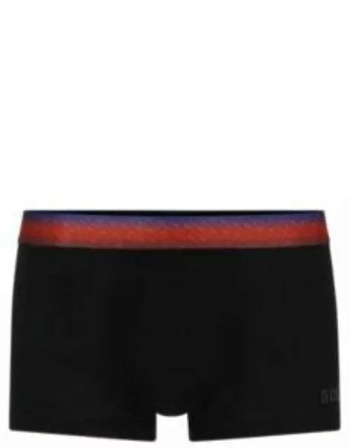 Single-jersey trunks with degrad monogram waistband- Black Men's Underwear and Nightwear