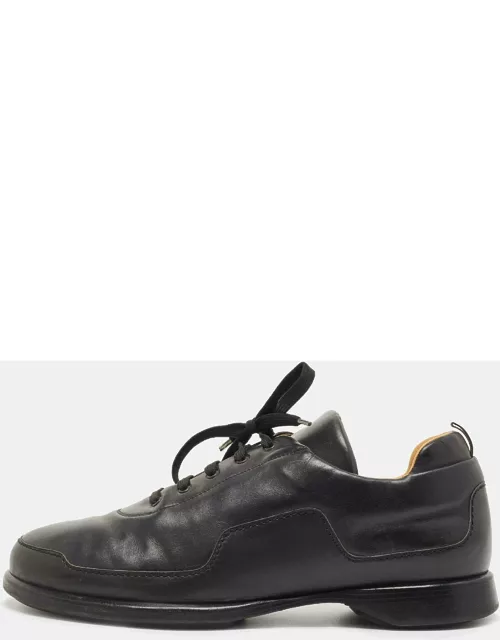 Hermes Black Leather Low Top Sneaker