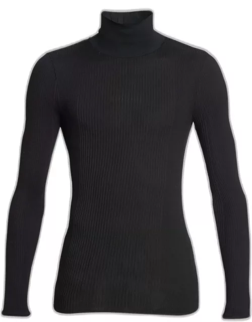 Men's Tubular Knit Mock-Neck Sweater