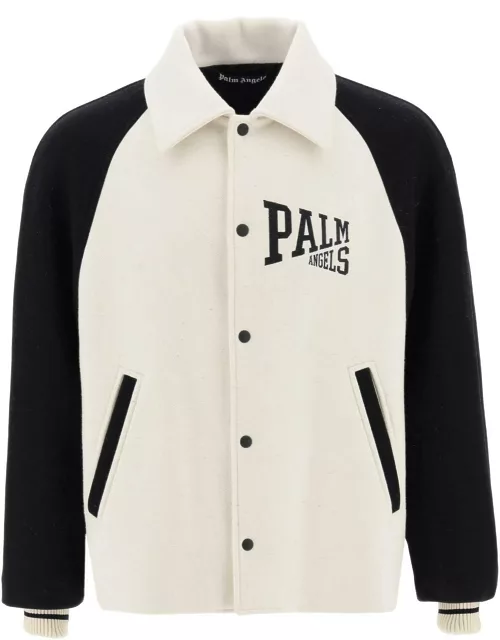 PALM ANGELS wool varsity jacket with embroidery