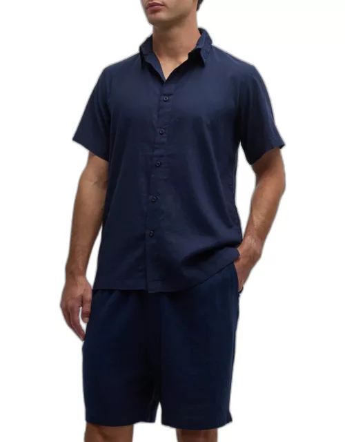 Men's Stretch Linen Short-Sleeve Shirt