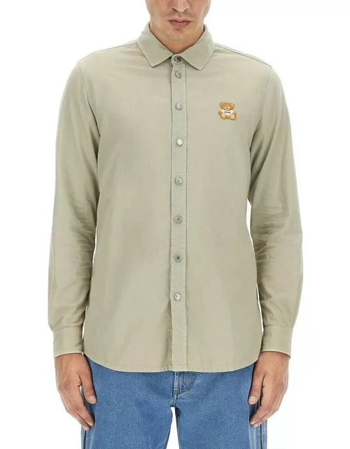 Buttoned Long-sleeved Denim Shirt Moschino
