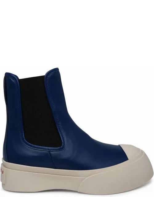 Marni pablo Blue Nappa Leather Ankle Boot
