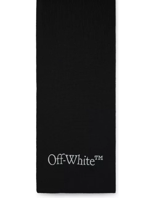 Off-White Black Wool Scarf