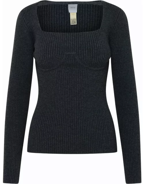 Patou Grey Wool Sweater