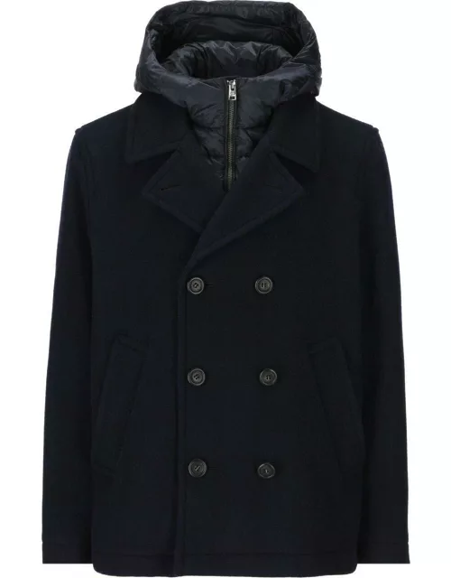 Woolrich Double Breasted Hooded Coat