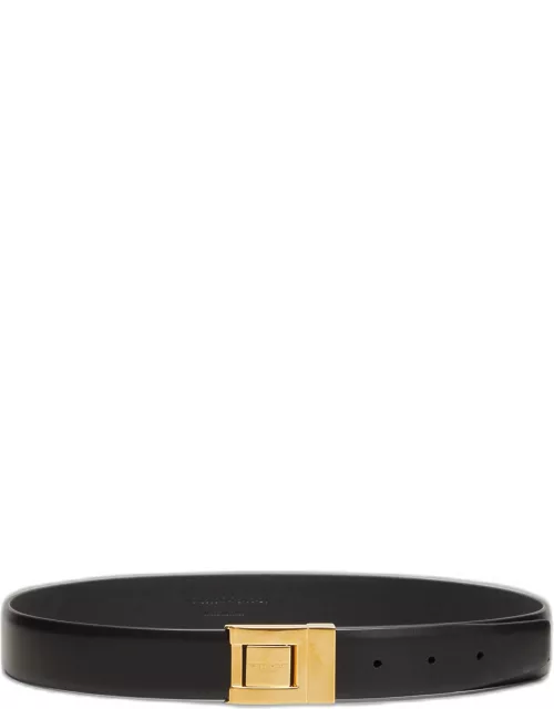 YSL Square Buckle Leather Belt