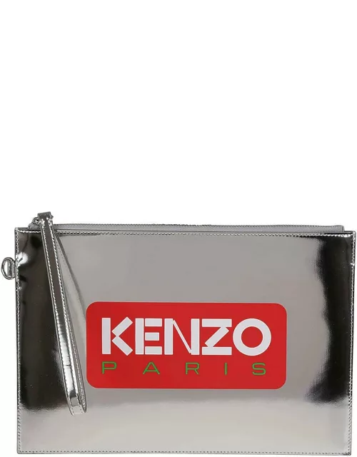Kenzo Large Logo Printed Clutch Bag