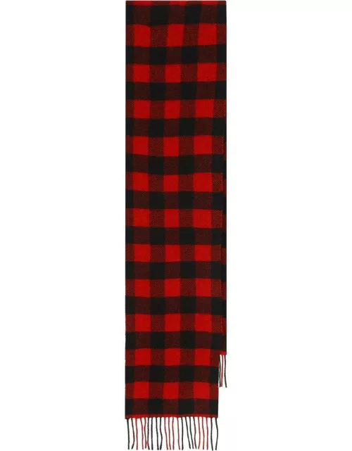 Woolrich Checked Fringed Scarf
