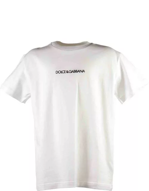 Dolce & Gabbana Logo Embroidred Crewneck T-shirt