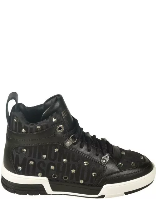Moschino Logo-printed High-top Lace-up Sneaker