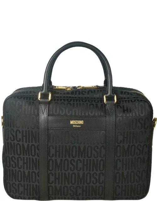 Moschino Logo-printed Zipped Laptop Bag