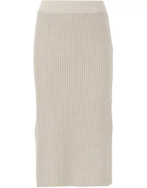 Brunello Cucinelli Knitted Midi Skirt