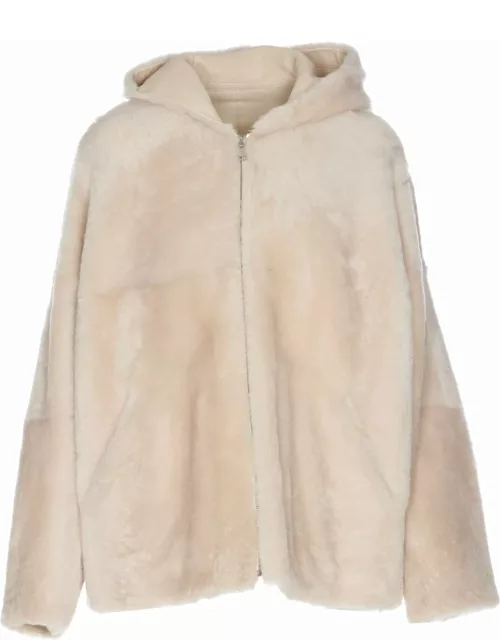 Yves Salomon Shearling Jacket With Hoodie