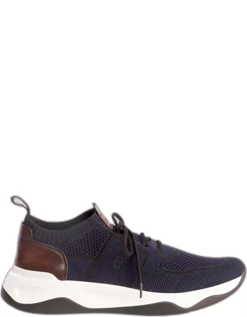 Men's Shadow Knit Sneaker with Leather Detail