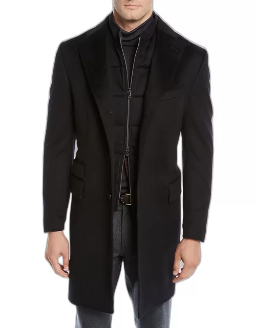 Men's ID Wool Top Coat, Black