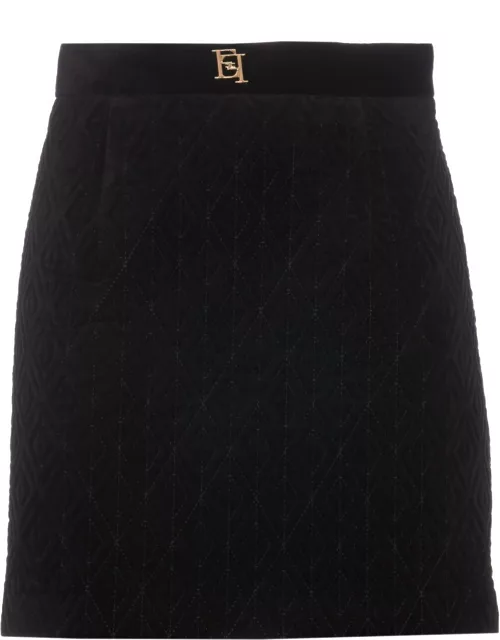 Elisabetta Franchi Mini Velvet Skirt