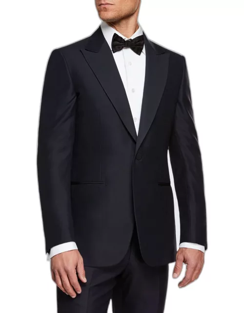 Men's Silk-Lapel Wool Two-Piece Tuxedo Suit