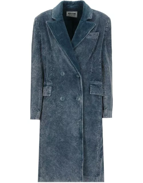 Moschino Double-breasted Long-sleeved Corduroy Coat
