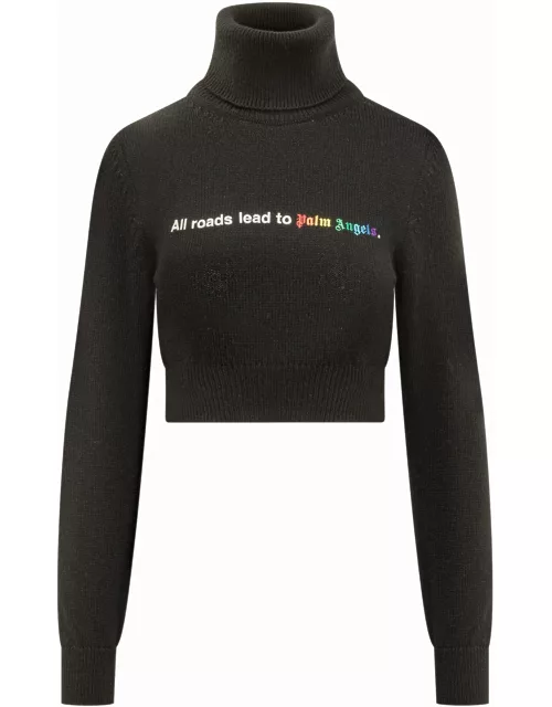 Palm Angels All Roads Cropped Sweater