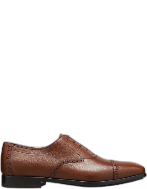 Men's Riley Saddle Pebbled Leather Oxford Shoe