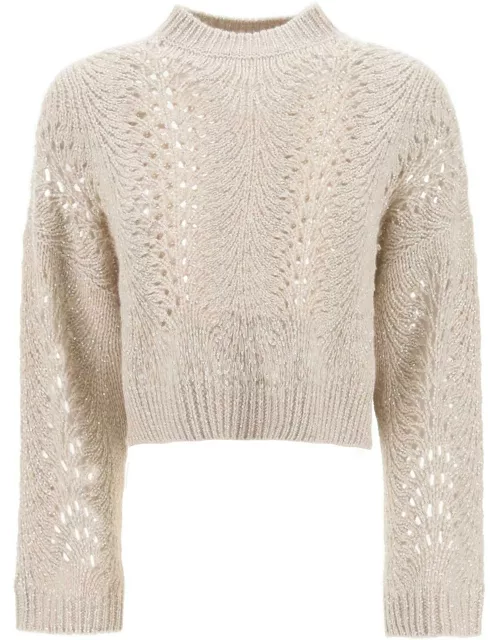 BRUNELLO CUCINELLI Dazzling Lace cropped sweater