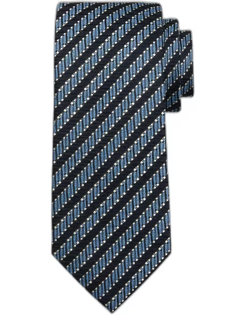 Men's Silk-Wool Jacquard Stripe Tie