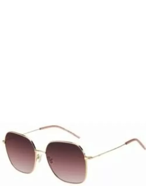 Gold-tone sunglasses with pink details Women's Eyewear