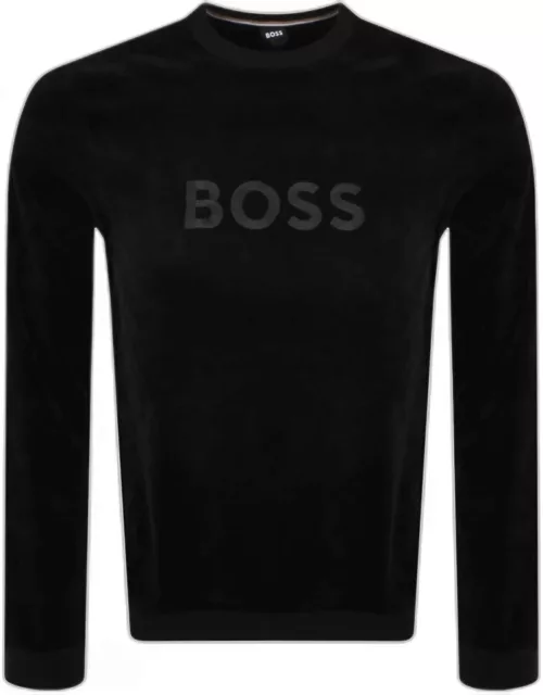 BOSS Lounge Velour Sweatshirt Black