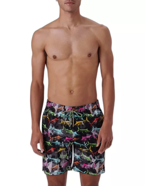Men's Multicolor Longnose Fish Swim Short