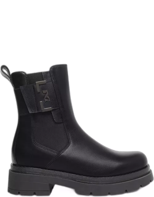 Leather Buckle Chelsea Boot