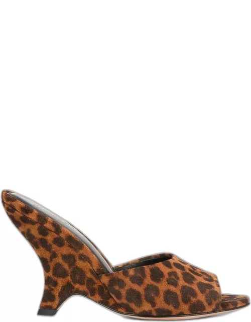 Mila Leopard Suede Slide Sandal