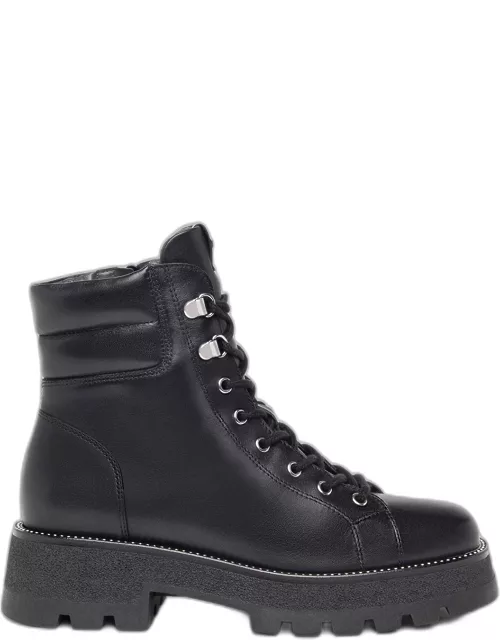 Leather Lace-Up Hiker Bootie