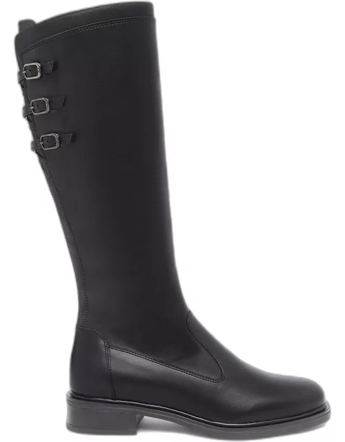Leather Buckle Riding Boot