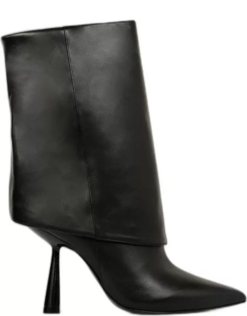 Cecille Leather Foldover Stiletto Boot