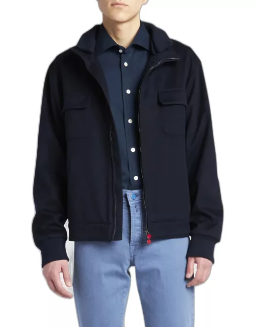 Men's Cashmere Full-Zip Utility Jacket