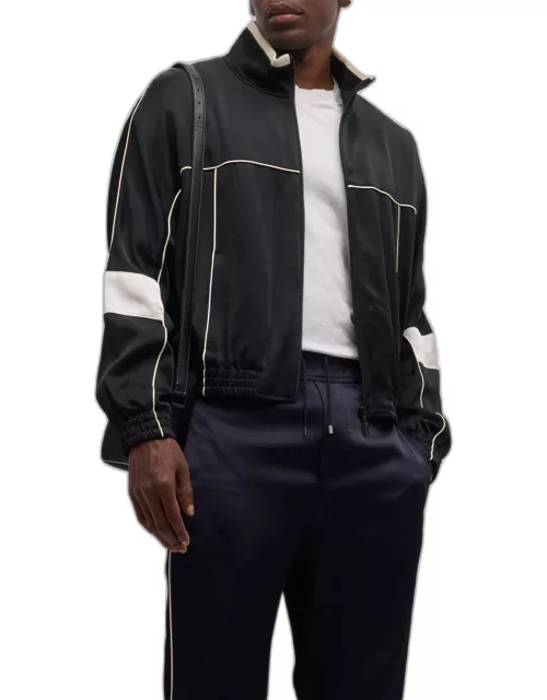 Men's Piped Satin Track Jacket