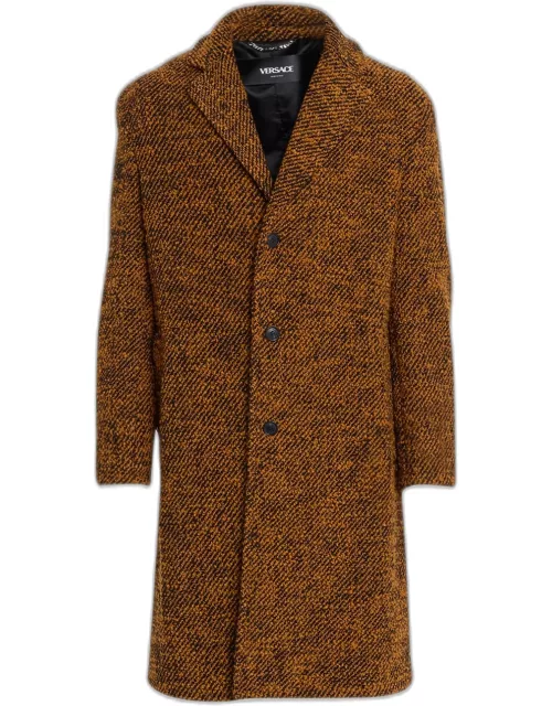 Men's Diagonal Wool-Blend Caban Coat