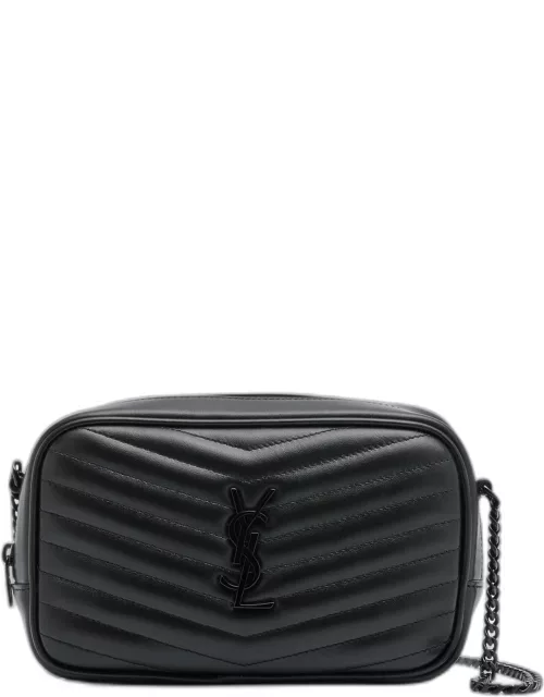 Lou Mini YSL Camera Bag in Smooth Quilted Leather