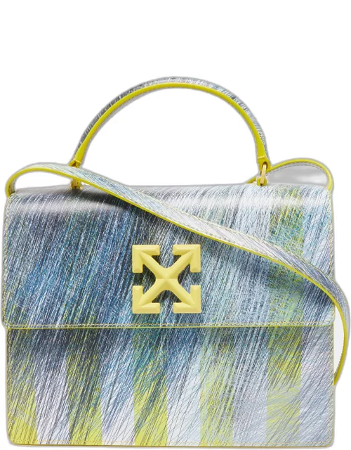 Off-White Multicolor Striped Leather 2.8 Jitney Top Handle Bag