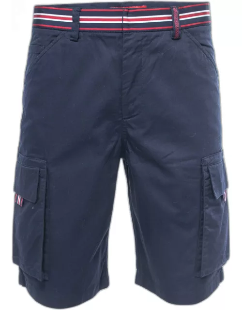 CH Carolina Herrera Navy Blue Cotton Stripe Detail Shorts M/ Waist 34"