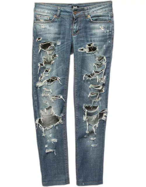 D & G Blue Distressed Denim Jeans