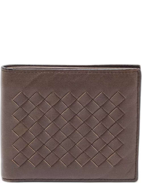 Bottega Veneta Brown Intrecciato Leather Bifold Wallet